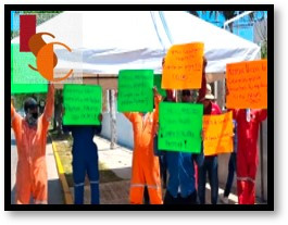 En Carmen, se manifestaron en contra de la empresa Protexa. 